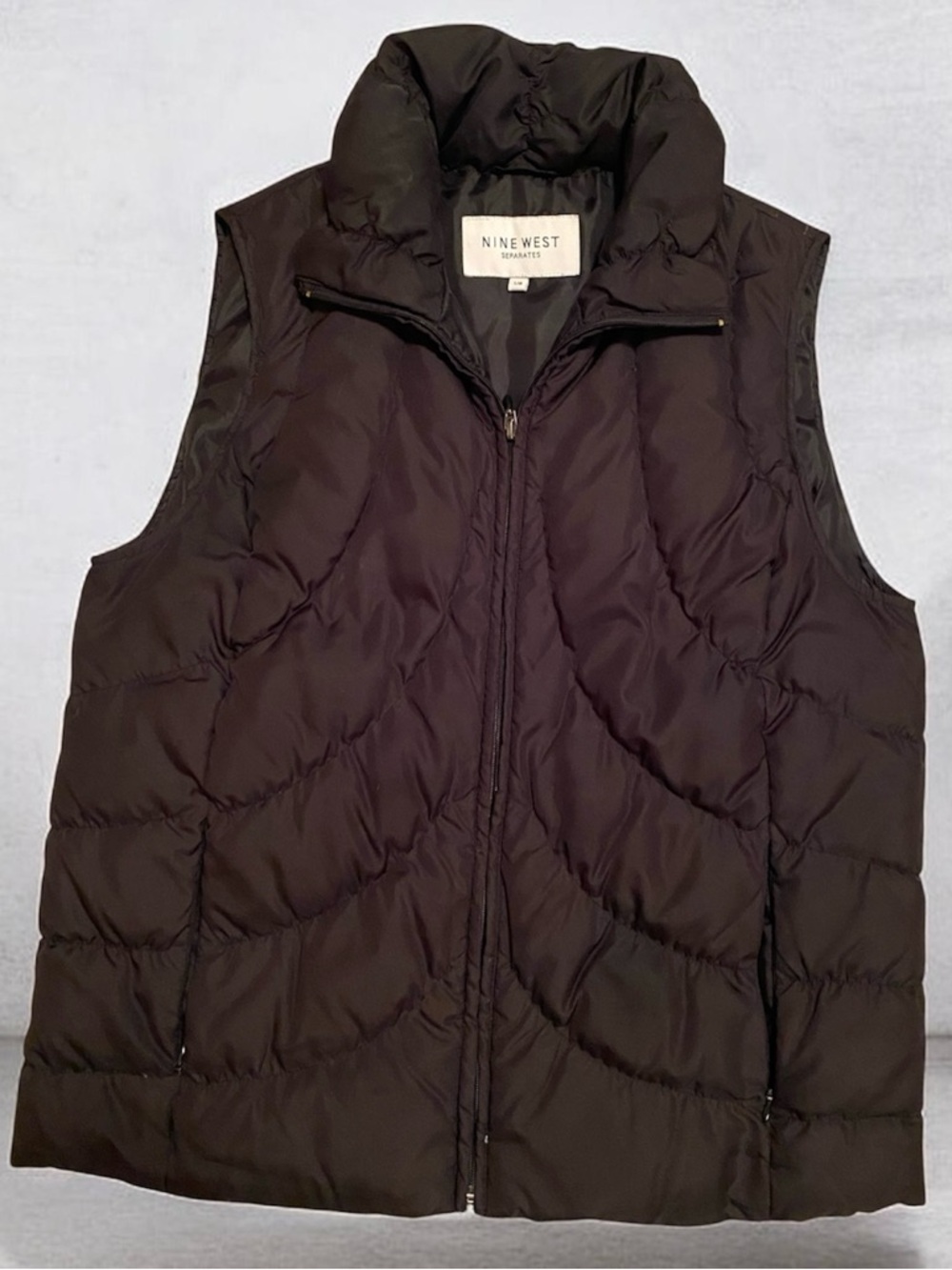 Nine West Quilted Puffer Vest, Women’s Size L Black